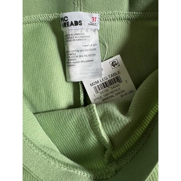 Epic Threads NWT 3T pull on mineral green ribbed velour leggings w/sparkle waist - Picture 13 of 13